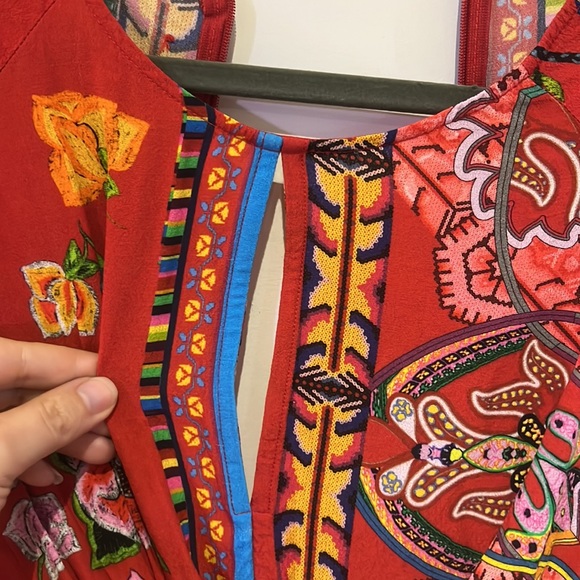 New red Desigual viscose dress L - Picture 3 of 4